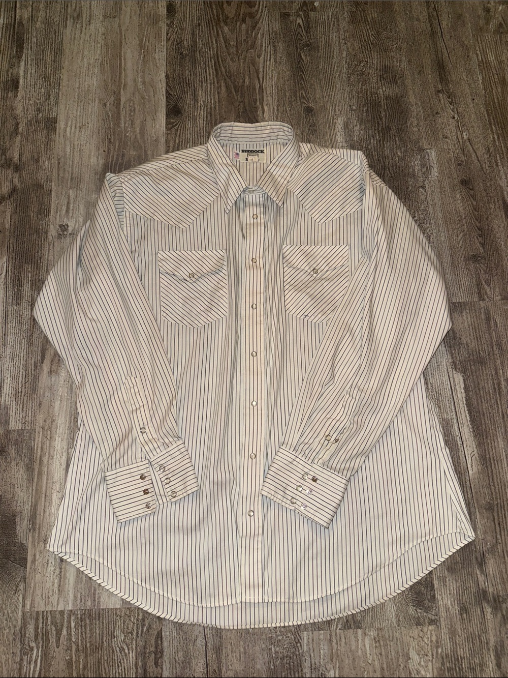 Men's White Shirt with Thin Blue Stripes - Classic Button-Up